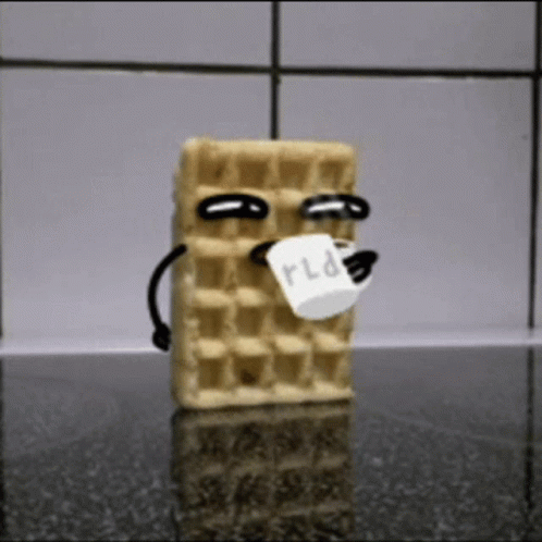 Bread Falling Over Cartoon Face GIF