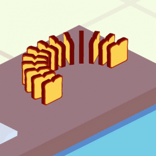 Bread Falling Over Domino Effect Animation GIF