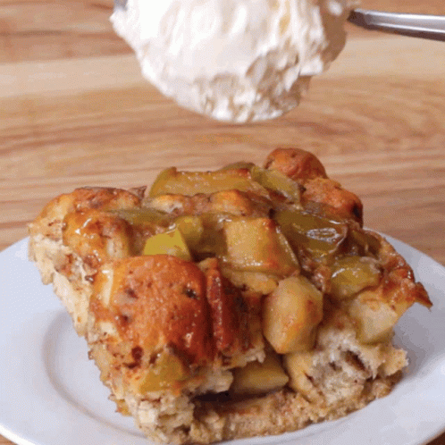 Bread Pudding with Whipped Cream