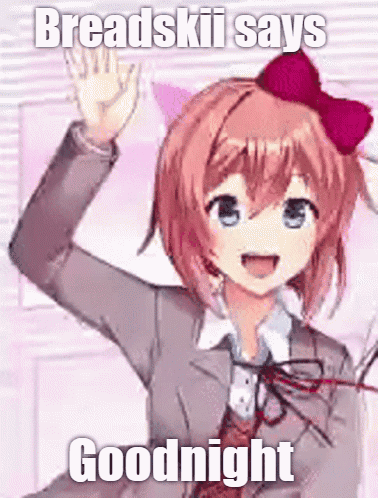 Breadskii Says Goodnight Girl In Suit And Tie GIF
