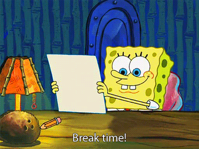 Spongebob Put The Paper And Break Time GIF
