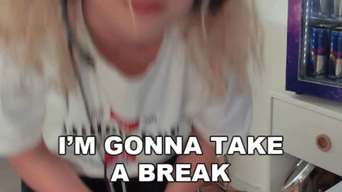 Lady In Headset Gonna Take A Break GIF
