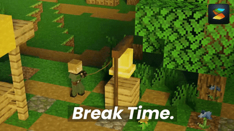 Break Time Minecraft People GIF