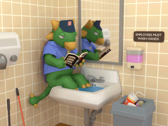 Break Time Monster On Sink GIF