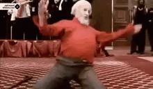 White Beard Man Breakdancing GIF