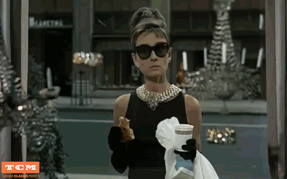 Breakfast At Tiffany's Audrey Hepburn Eating GIF