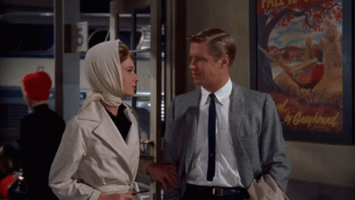 Breakfast At Tiffany's Worried Couple GIF