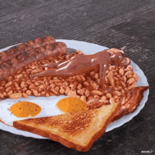 Breakfast Beans And Toast Push Up Exercise GIF