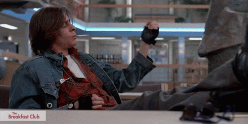 Breakfast Club John Air Guitar GIF