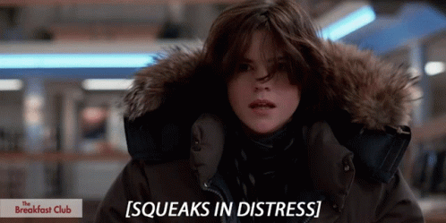 Breakfast Club Allison Squeaks In Distress GIF