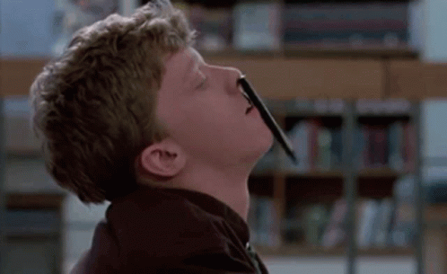 Breakfast Club Brian Pen In Nose GIF