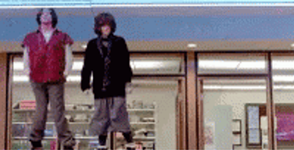 Breakfast Club Dancing On Top Of Table GIF