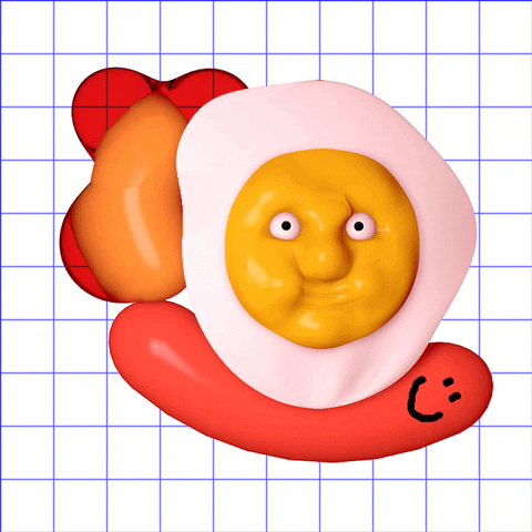 Breakfast Foods With Face Art GIF