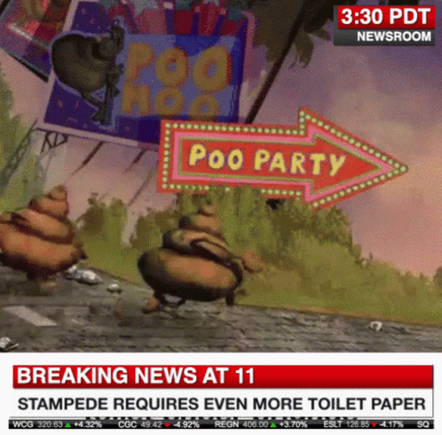 Breaking News Poop Party Meme GIF