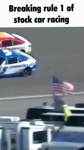 Breaking Rule 1 Of Stock Car Racing On Race Track GIF