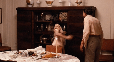 Breaking The Figurines On Top Of The Cabinet GIF