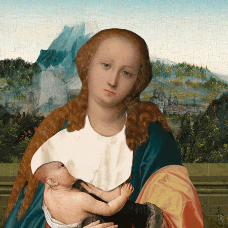 Breastfeeding Madonna Painting GIF