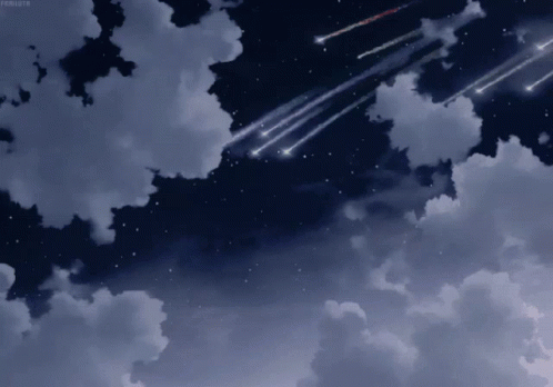 Breath Taking Sight Meteor Shower Above Clouds GIF