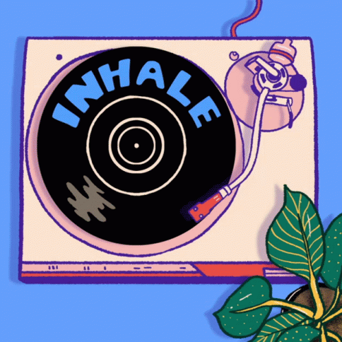 Breathing Exercise Exhale Vinyl Record GIF