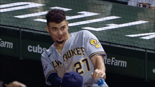 Brewers Willy Adames Lean Back GIF