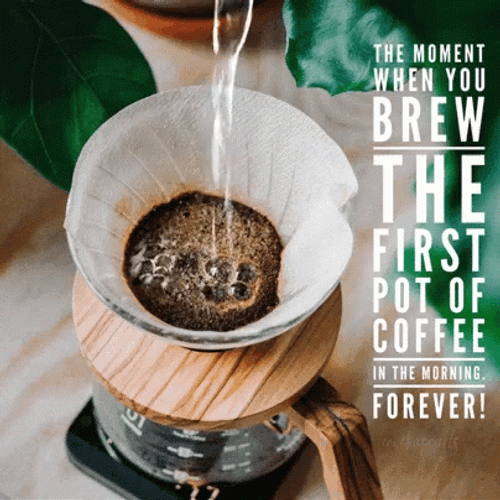Brewing The First Pot Of Coffee Graphics Design GIF