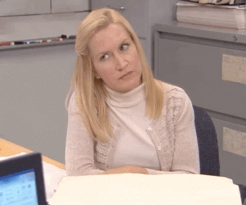 Brian Baumgartner And Angela Kinsey Offended Face GIF