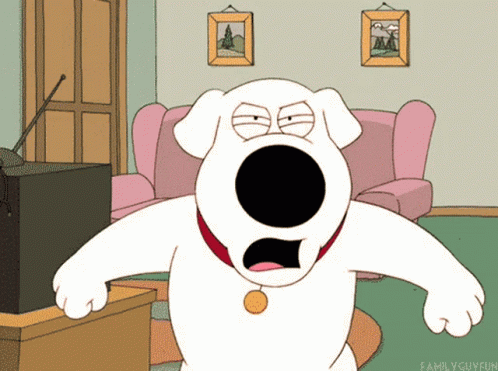 Brian from Family Guy in Living Room