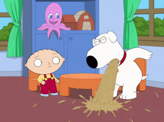 Brian Griffin Puking GIF