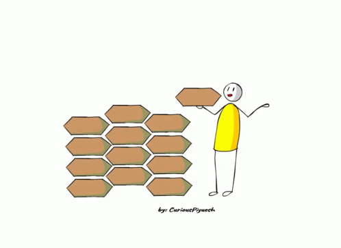 Brick Building Movement Cartoon GIF