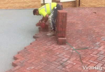 Brick Laying Fast Work Construction GIF