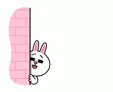 Brick Wall Bunny Peaking Sticker GIF