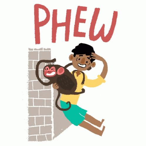 Brick Wall Monkey Boy Relieved GIF