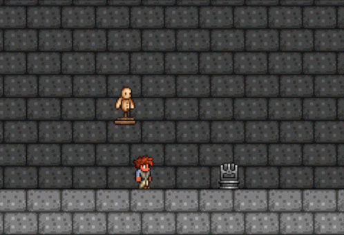 Brick Wall Statue Boy Video Game 218