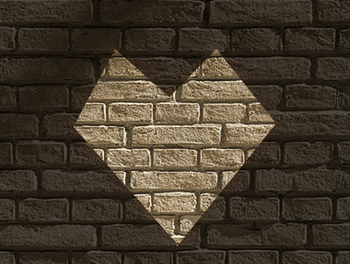 Brick Wall With Heart in Middle