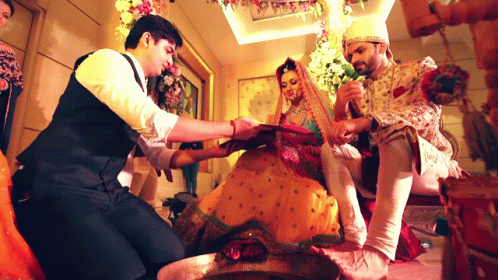 Bride and Groom Getting Feet Washed