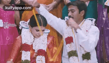 Bride and Groom in Traditional Indian Wedding Ceremony