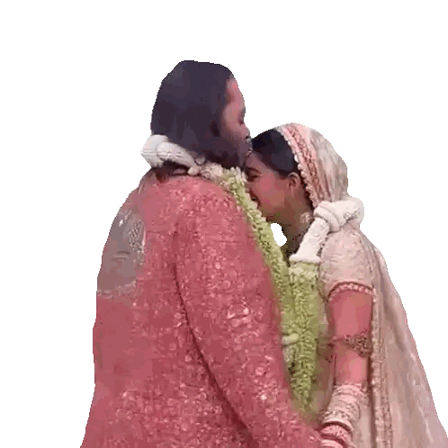Bride and Groom Kissing on Wedding Day