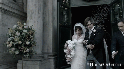 Bride and Groom Leaving Church #HouseOfGucci