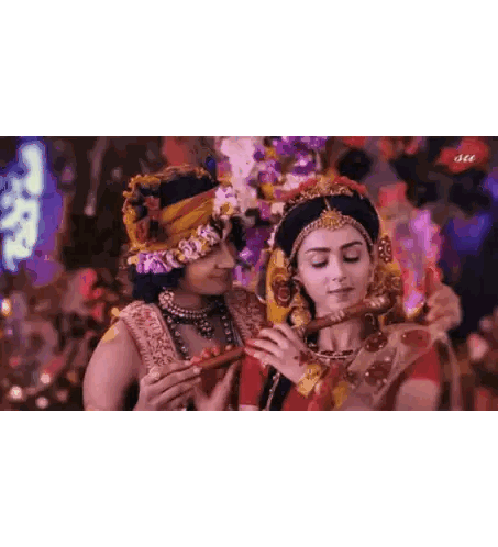 Bride and Groom Radha Krishna Painting