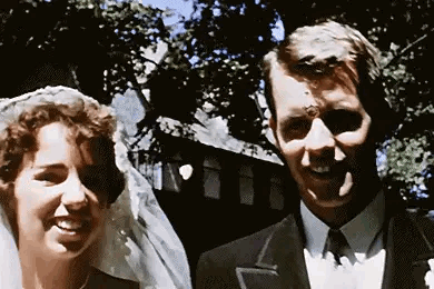 Bride and Groom Smiling Wedding Photo