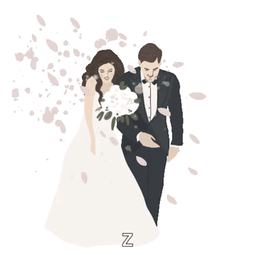 Bride and Groom with Letter Z