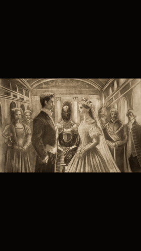 Bride And Groom With Man In Helmet GIF