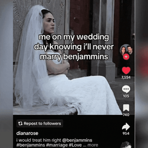Bride Knowing She'll Never Marry Benjamin GIF