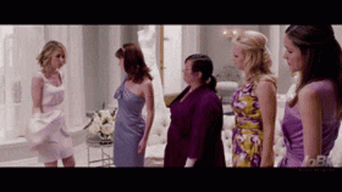 Bridesmaids Showing Off Dress GIF