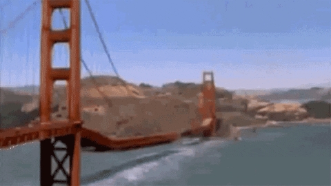 Bridge Collapsing Due To Earthquake GIF
