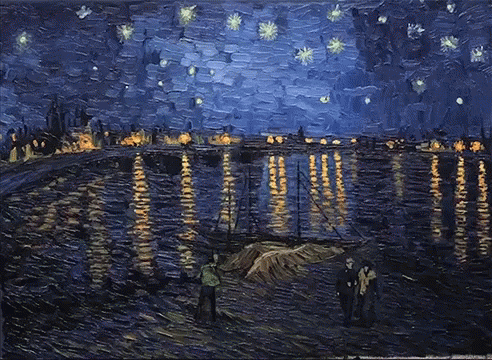 Bridge Under Starry Night Sky GIF