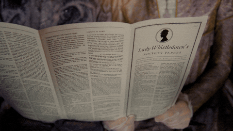 Bridgerton Cressida And Cowper Reading Newspaper GIF