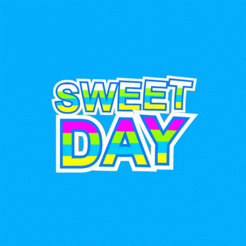 Bright Blue Background Saying Sweet Day GIF