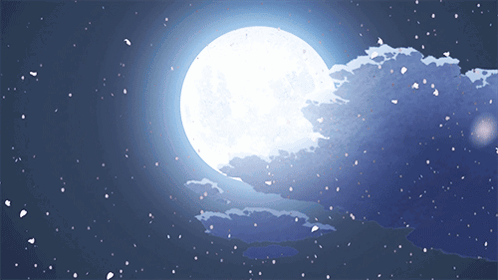 Bright Full Moon in Night Sky