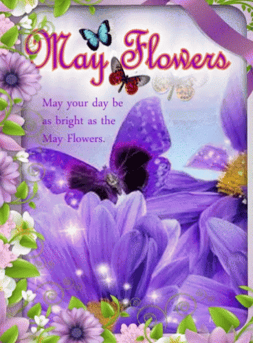 Bright May Flowers Greeting Card GIF